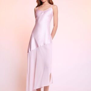 Satin Flounce-Hem Maxi Dress